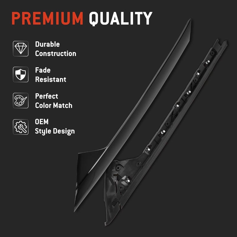 HYR A-Pillar Windshield Trim Molding Set Fit for Ford Explorer 2011-2019, Passenger Front Right Side, Outer & Inner, 926-451 BB5Z7803144AA BB5Z7803136AA BB5Z7803136BA - Image 5